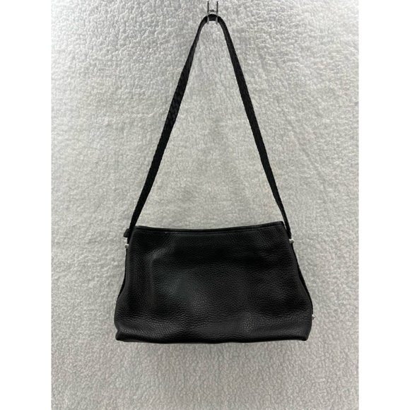 Brighton Womens Shoulder Bag Black Leather Magnetic Basket Weave S - Picture 2 of 12